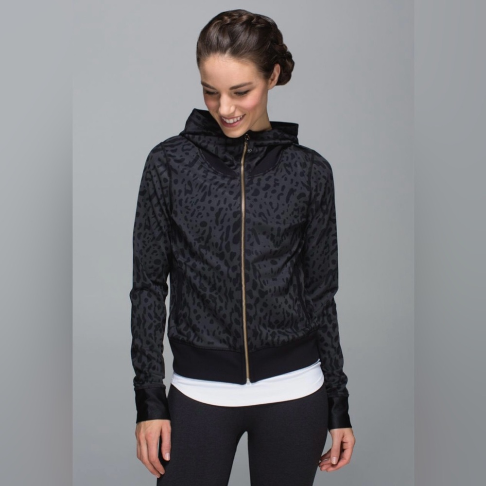 Lululemon Namaskar Hoodie Animal Swirl Deep Coal Black / Black - Size 6
